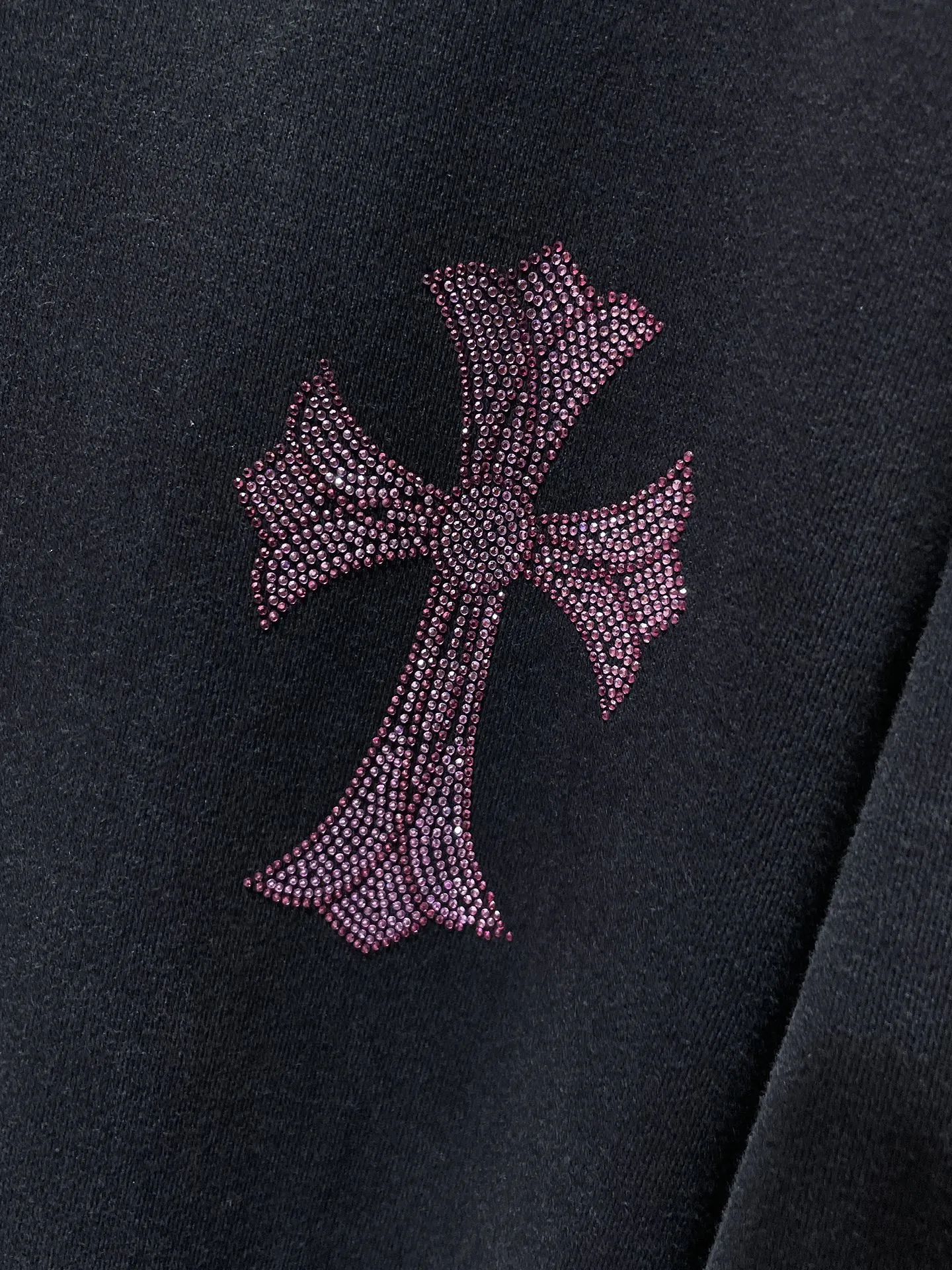 P296 Chrome Hearts Autumn and Winter 2025 Counter Synchronization❤️ Heavy Industry Washable Style! ! Heavy-duty hot-drilled horseshoe Sanskrit letter cross hooded sweatshirt. Improved customized version of 1:1 high-gram weight high-quality fabric. Recommended color: black. Size: S, M, L, XL